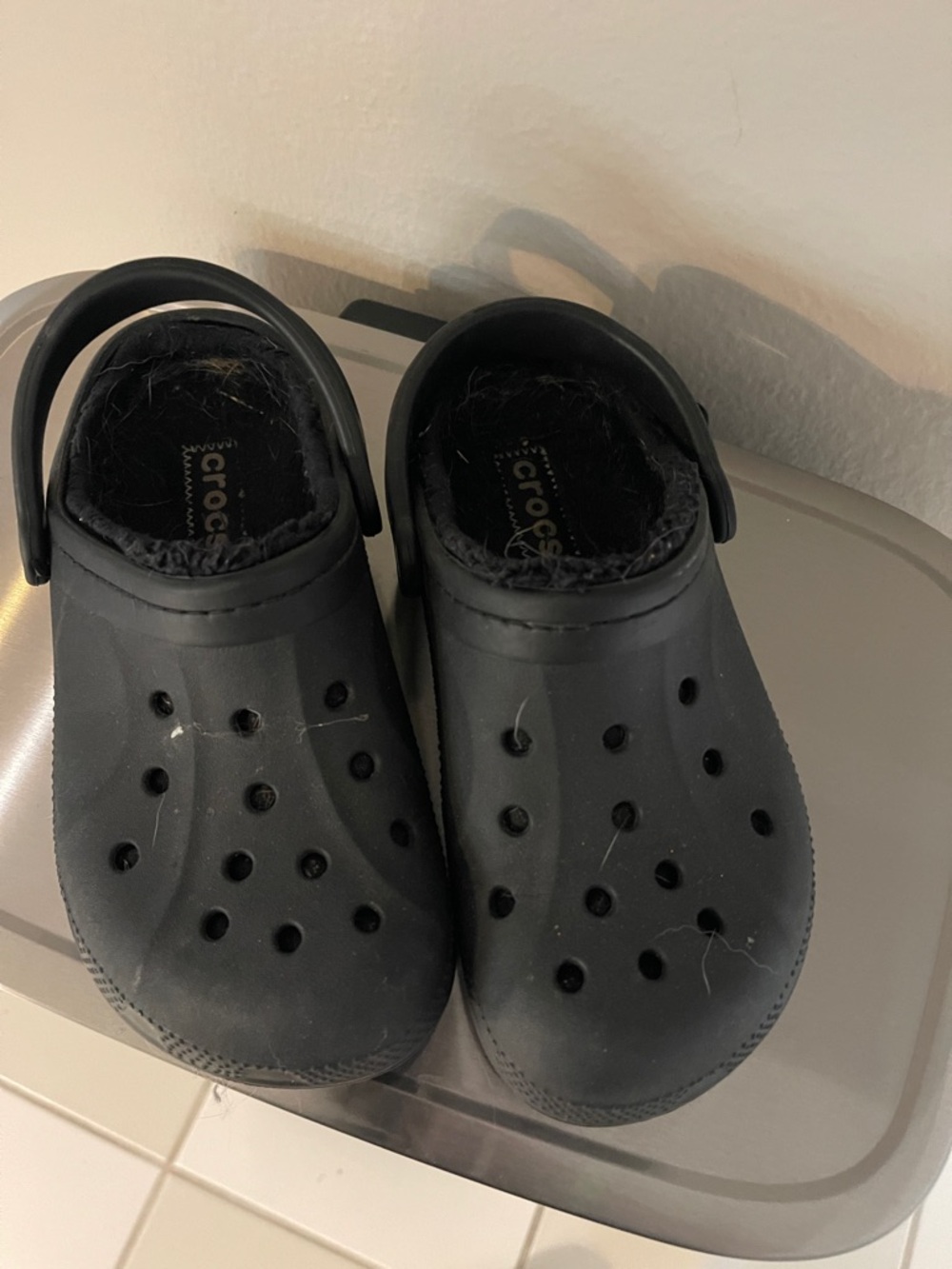CROCS Kids Classic Clog with Fleece Lining - Black